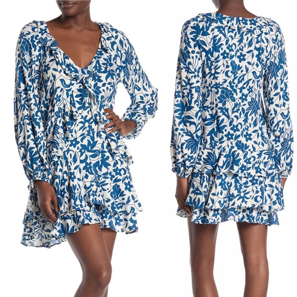Free People Dresses & Skirts - Free People Rebecca Ruffle Long Sleeve Mini Dress